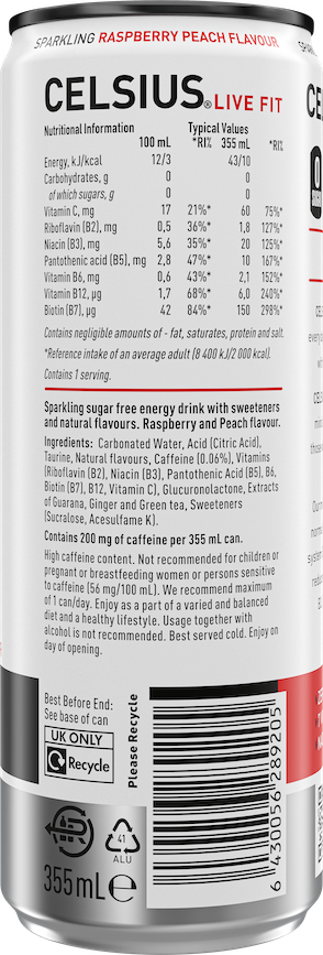 Raspberry Peach – Product's Back Label